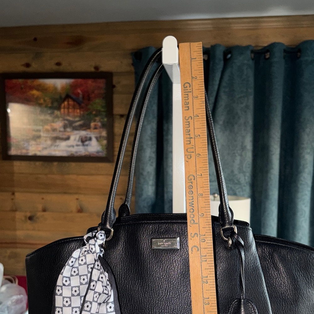 Kate Spade Black Tote with Patterned Scarf - Picture 6 of 16